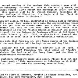 Announcements, 1989-10-18. ...
