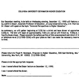 Announcements, 1990-12-12. ...