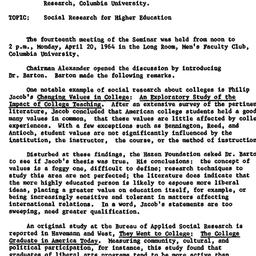 Minutes, 1964-04-20. Higher...