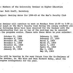 Schedules, Higher Education...