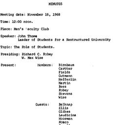 Minutes, 1968-11-18. Higher...