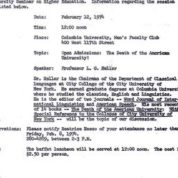 Announcements, 1974-01-31. ...