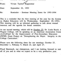 Announcements, 1993-09-22. ...