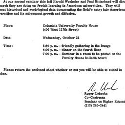 Announcements, 1981-09-22. ...