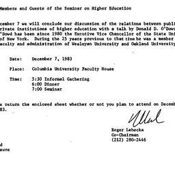 Announcements, 1983-11-15. ...