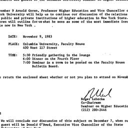 Announcements, 1983-10-05. ...