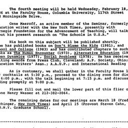 Announcements, 1987-02-18. ...
