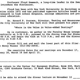 Announcements, 1986-11-12. ...