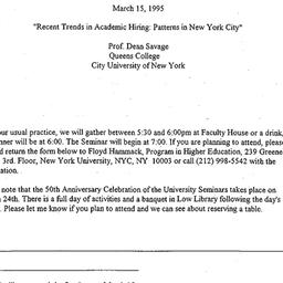 Announcements, 1995-03-15. ...
