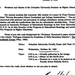 Announcements, 1980-10-01. ...
