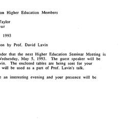 Announcements, 1993-04-27. ...