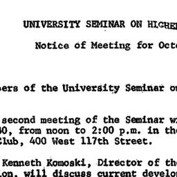 Minutes, 1961-10-30. Higher...