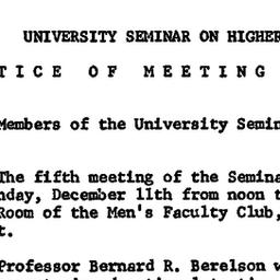 Minutes, 1961-12-11. Higher...