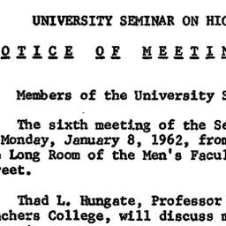 Minutes, 1962-01-08. Higher...