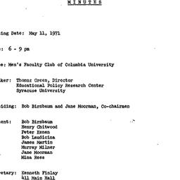 Minutes, 1971-05-11. Higher...