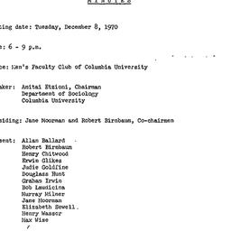 Minutes, 1970-12-08. Higher...