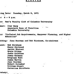 Minutes, 1971-03-09. Higher...