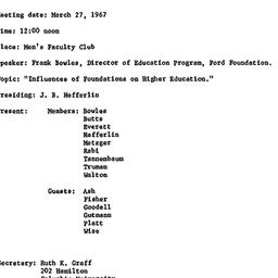 Minutes, 1967-03-27. Higher...
