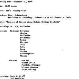 Minutes, 1966-11-21. Higher...