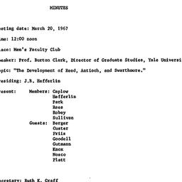 Minutes, 1967-03-20. Higher...