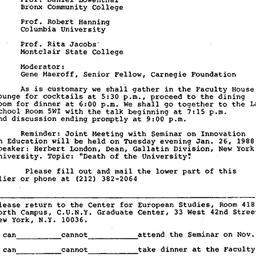 Announcements, 1987-11-18. ...
