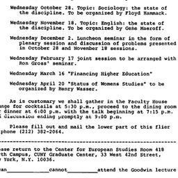 Announcements, 1987-09-30. ...