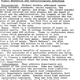 Minutes, 1987-09-30. Higher...