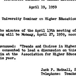 Minutes, 1959-04-19. Higher...