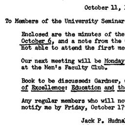 Minutes, 1958-10-11. Higher...
