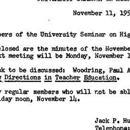 Minutes, 1958-11-03. Higher...