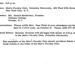Announcements, 1971-10-12. ...