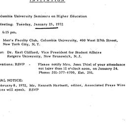 Announcements, 1972-01-25. ...