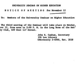 Minutes, 1962-11-12. Higher...