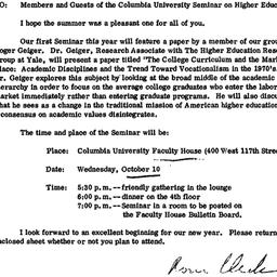Announcements, 1979-09-14. ...