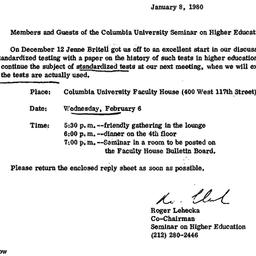 Announcements, 1980-01-08. ...