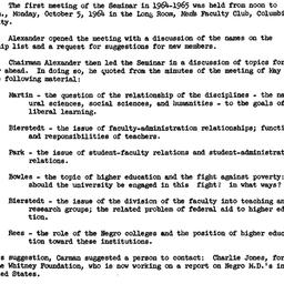 Minutes, 1964-10-05. Higher...
