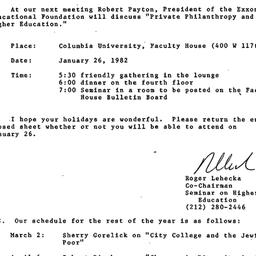 Announcements, 1982-12-22. ...