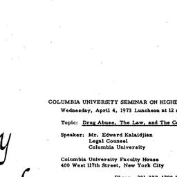 Announcements, 1973-04-04. ...