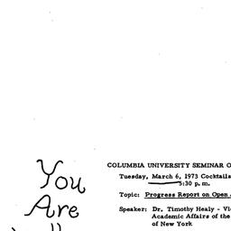 Announcements, 1973-03-06. ...