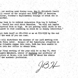 Announcements, 1968-04-30. ...