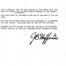 Announcements, 1968-05-13. ...