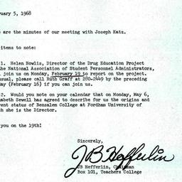 Announcements, 1968-02-05. ...