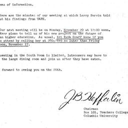 Announcements, 1967-11-10. ...