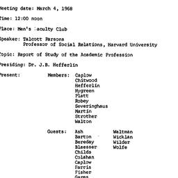 Minutes, 1968-03-04. Higher...