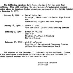 Minutes, 1959-12-07. Higher...
