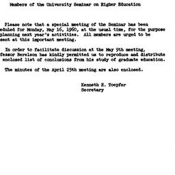 Minutes, 1960-04-25. Higher...