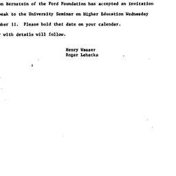 Announcements, 1985-12-11. ...