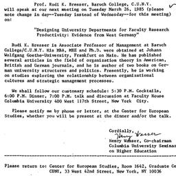 Announcements, 1985-03-04. ...