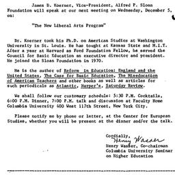 Announcements, 1984-11-16. ...