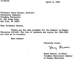 Correspondence, 1985-04-08....